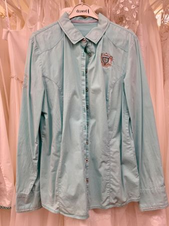 L`Argentina Bluse Hemd Gr. 38 40 lindgrün, Stickerei